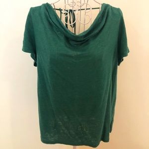 Anthropologie Maeve Emerald Backless blouse